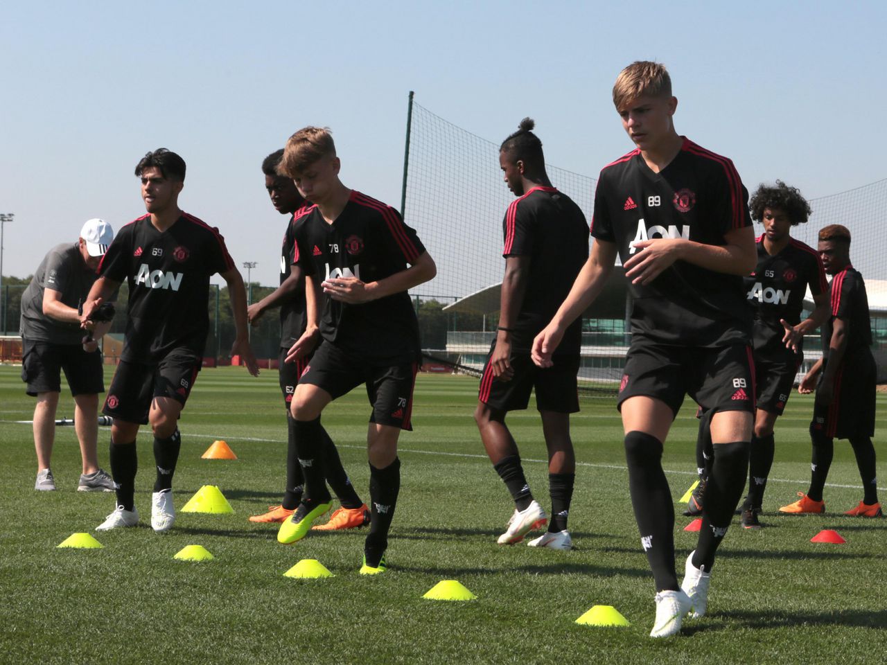 Brandon Williams leads the way as the boys are put through their paces.