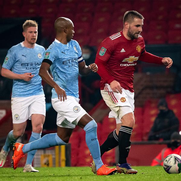 Luke Shaw on the ball.