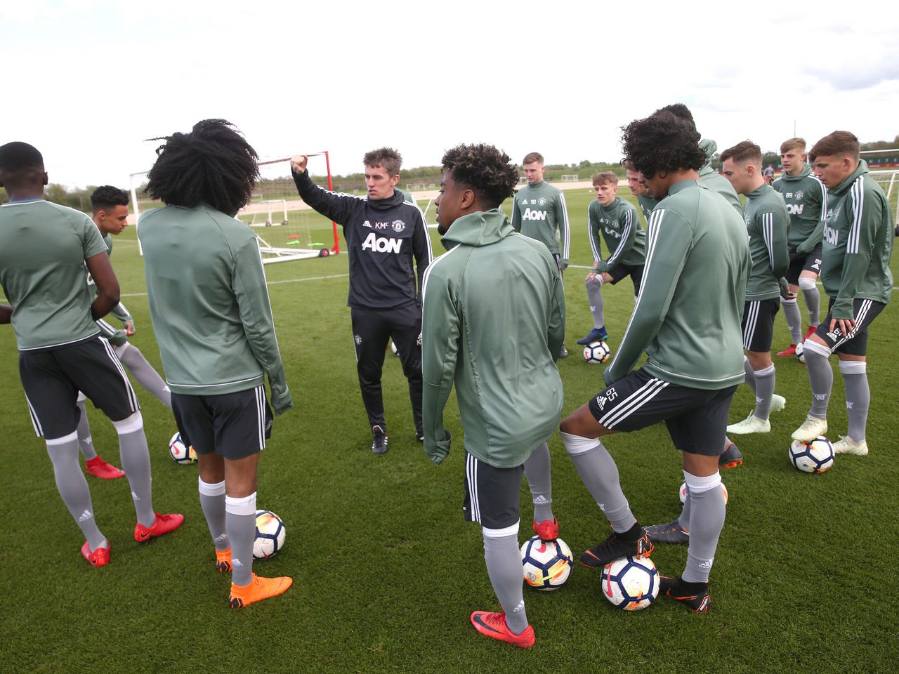 Kieran McKenna addresses his squad.
