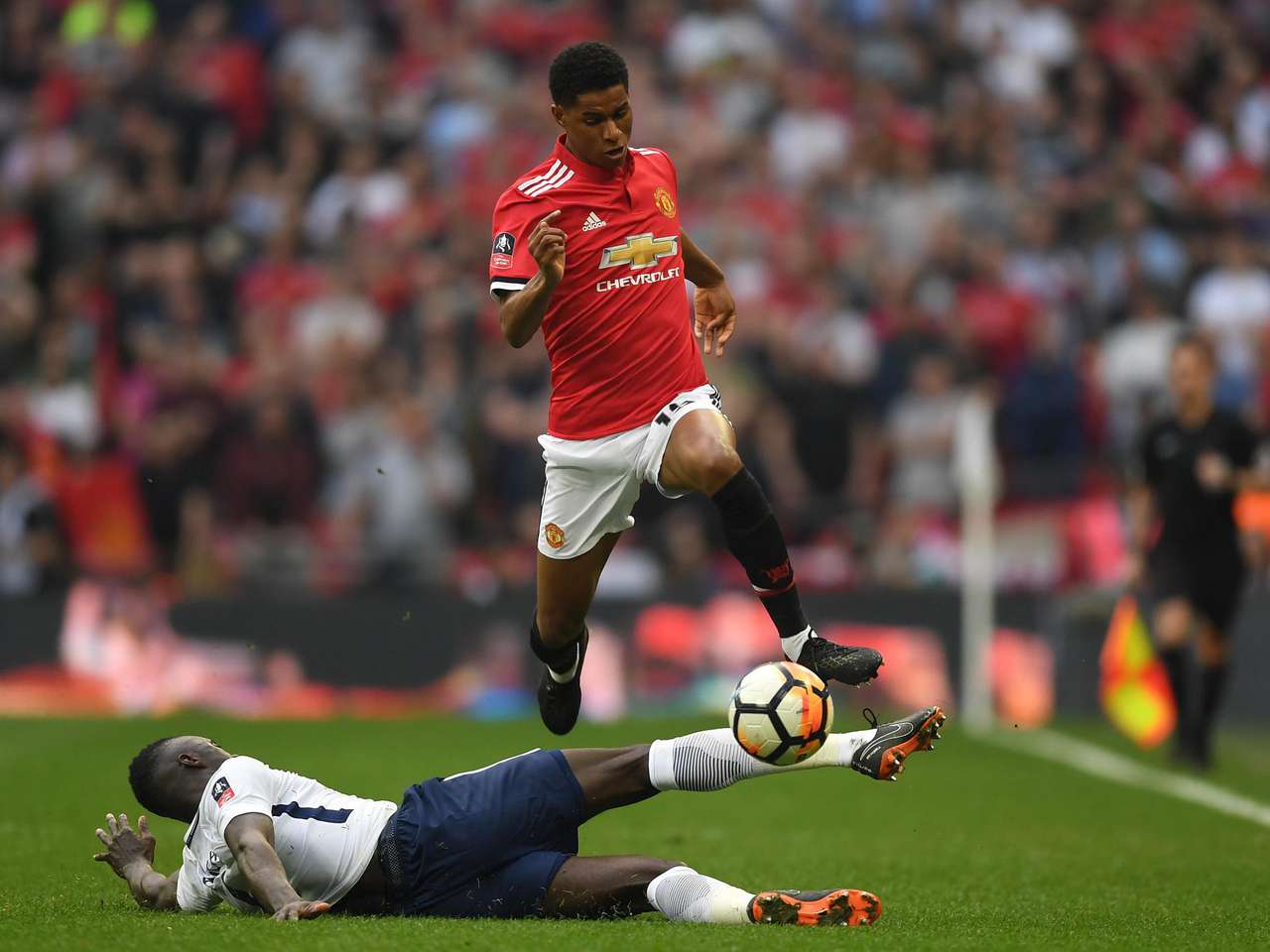 Marcus Rashford in action against Tottenham.