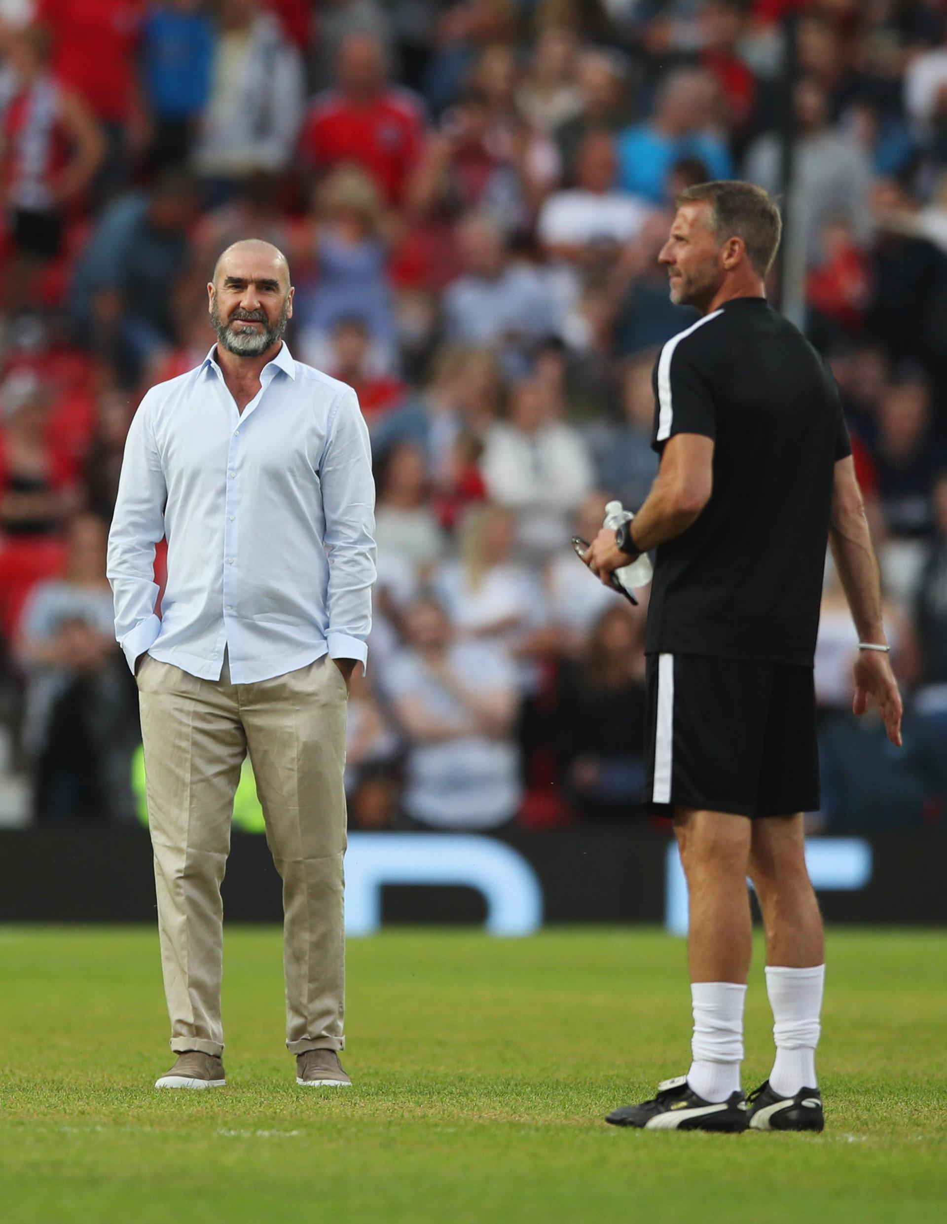 Soccer Aid 2018 at Old Trafford featuring Eric Cantona Wes Brown Edwin van der Sar Usain Bolt Manchester United