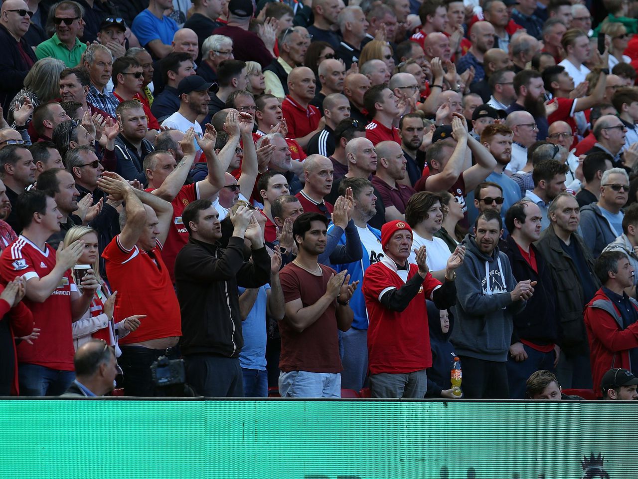 United fans at Old Trafford. 
