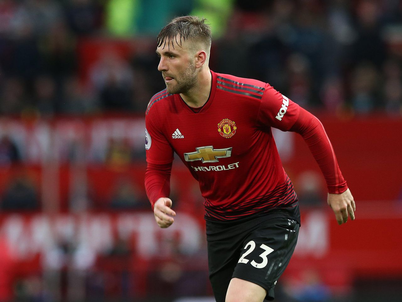 Luke Shaw in action 