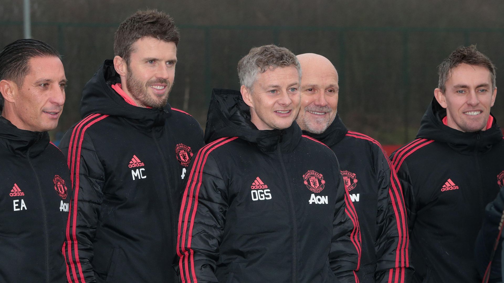 Video Ole Gunnar Solskjaer And Coaches At The Aon Training Complex