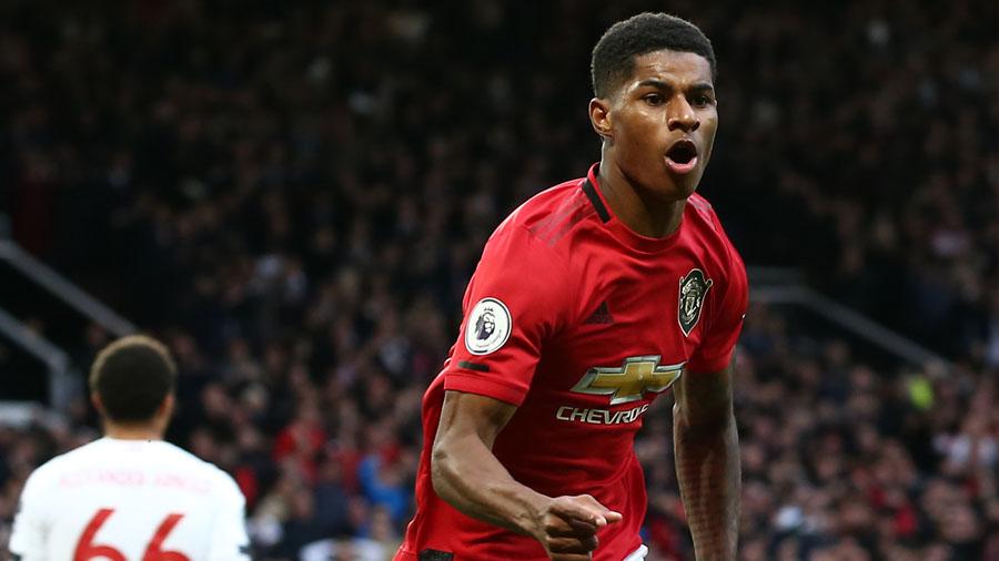 Five goals scored by Marcus Rashford against Liverpool Manchester United