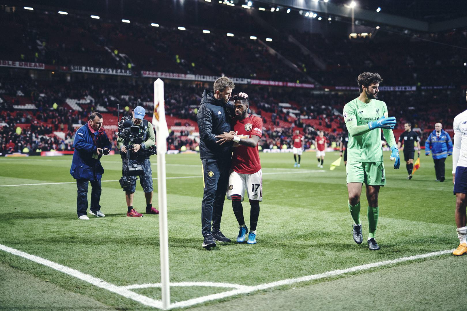 Michael Carrick and Fred at Old Trafford.