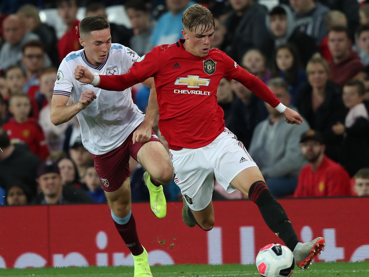 Brandon Williams playing for Manchester United Under-23s against West Ham United
