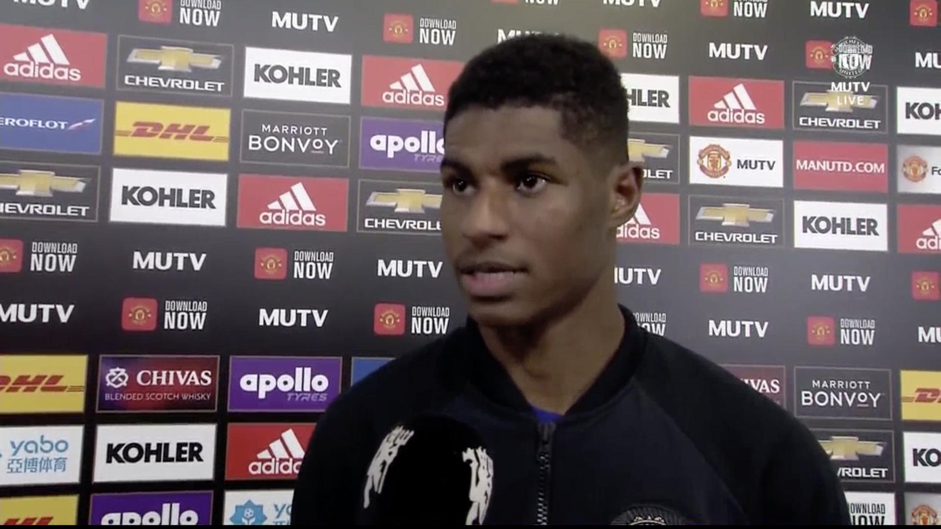Rashford MUTV interview after Man Utd 1-0 Leicester ...