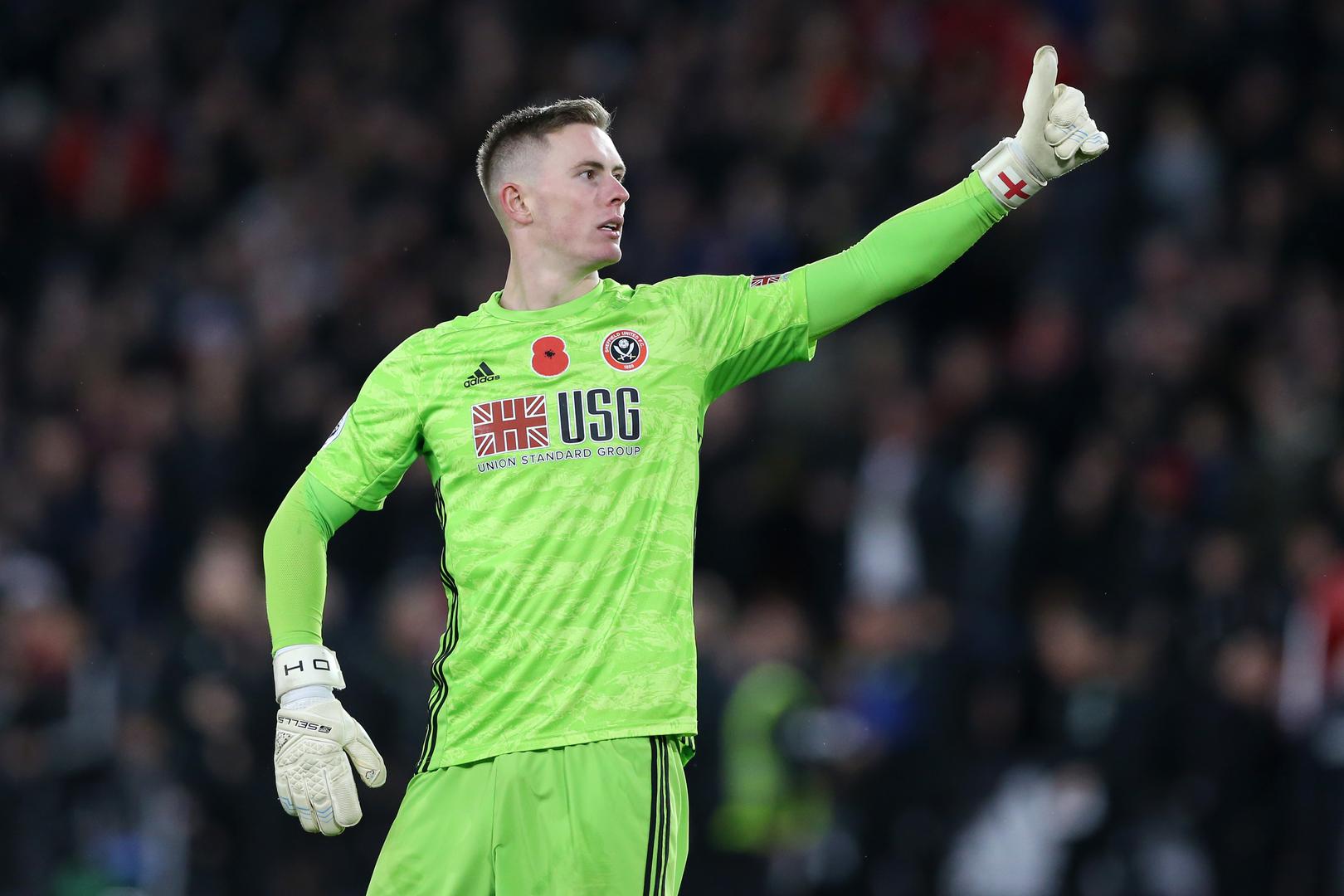 Dean Henderson gives the thumbs up during Sheffield United's win over Burnley
