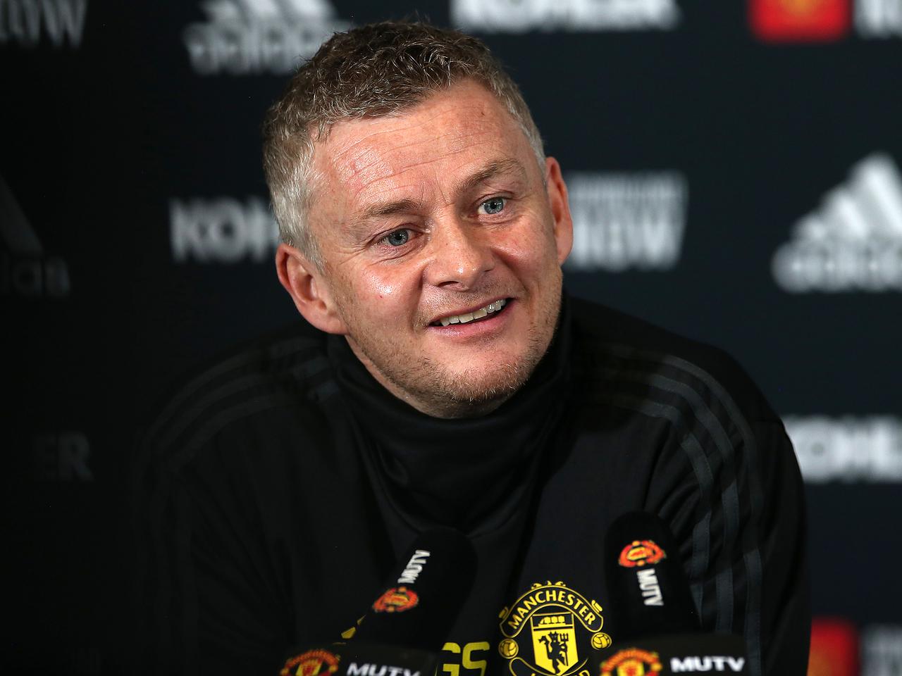 Ole Gunnar Solskjaer speaks at a press conference