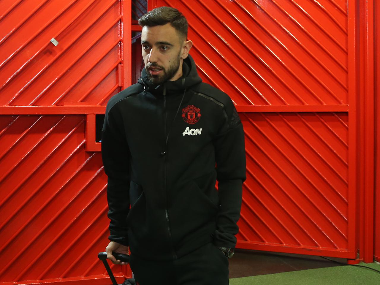 Bruno Fernandes arrives at Old Trafford.