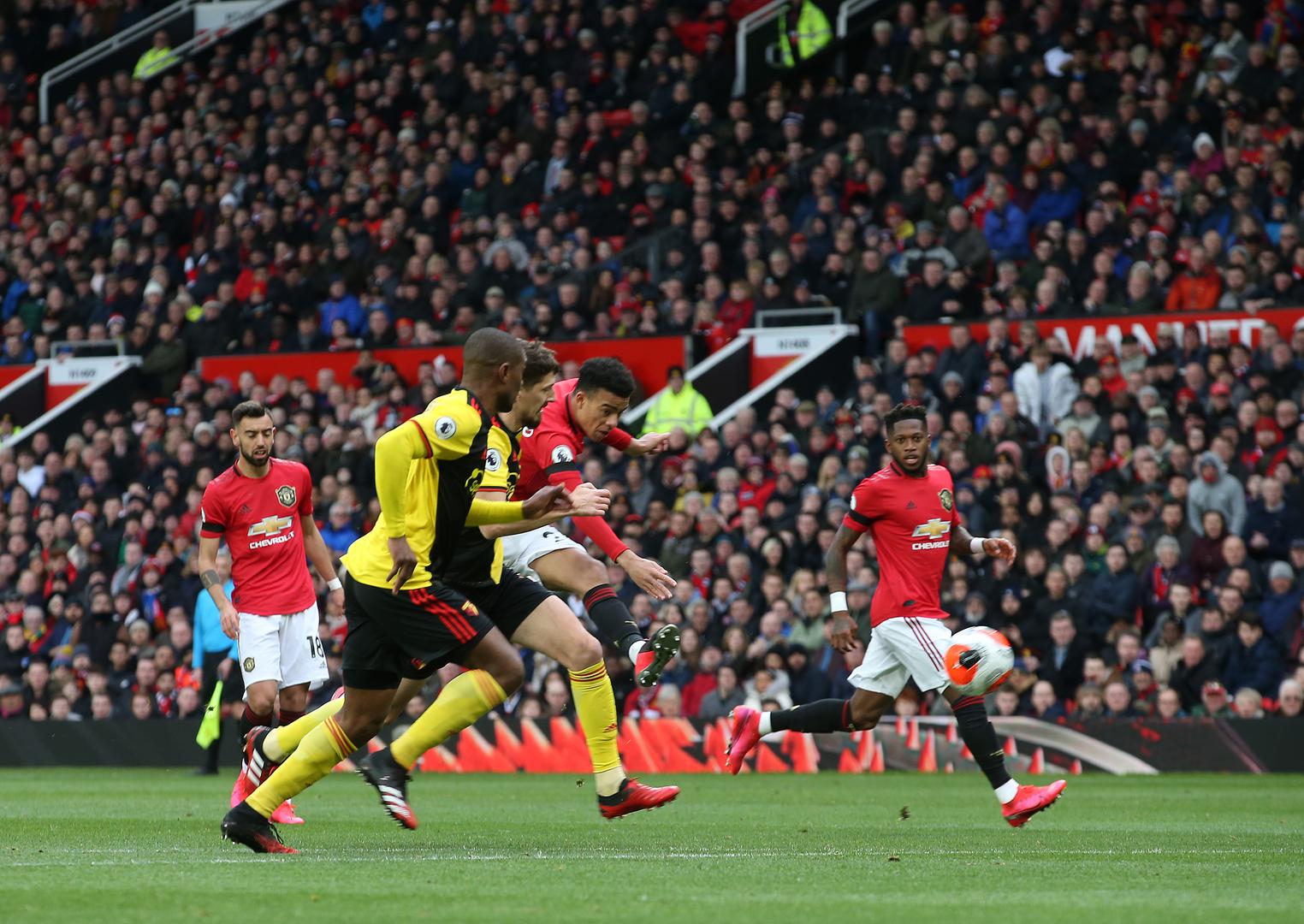 Mason Greenwood scores the third goal.