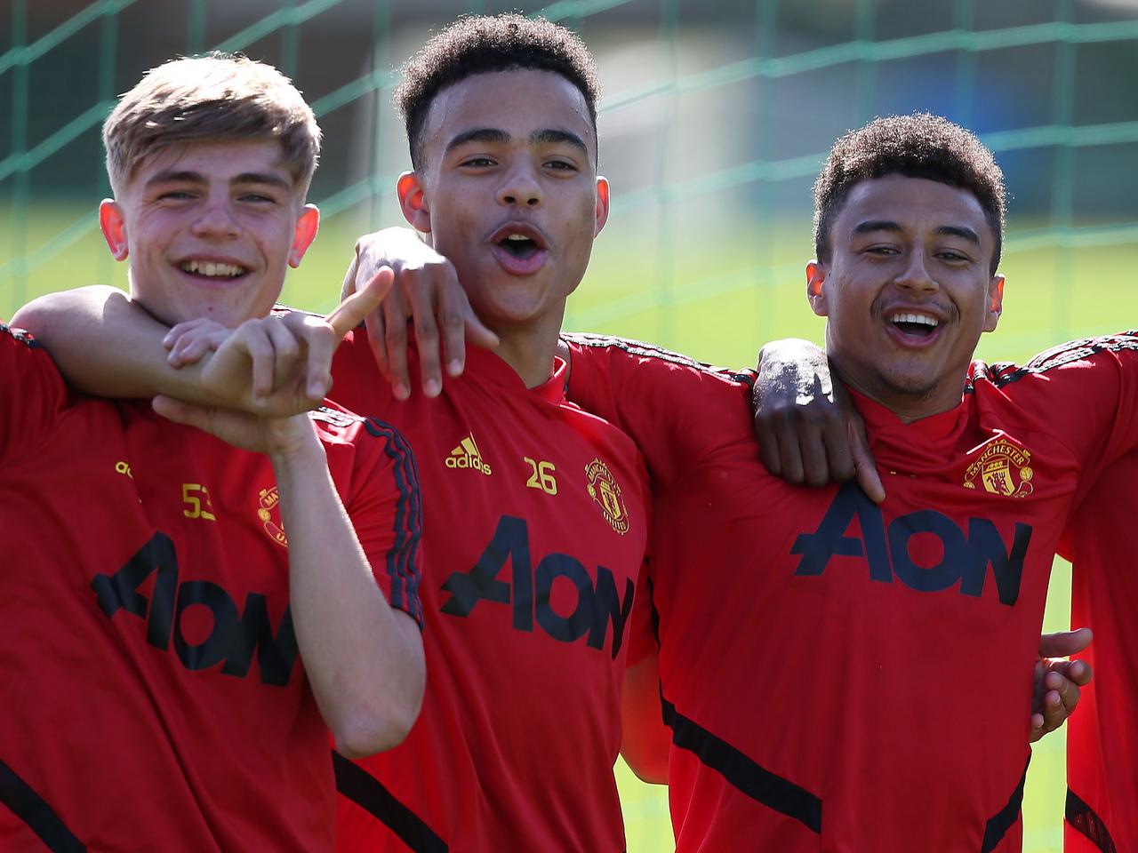 Brandon Williams, Mason Greenwood and Jesse Lingard.