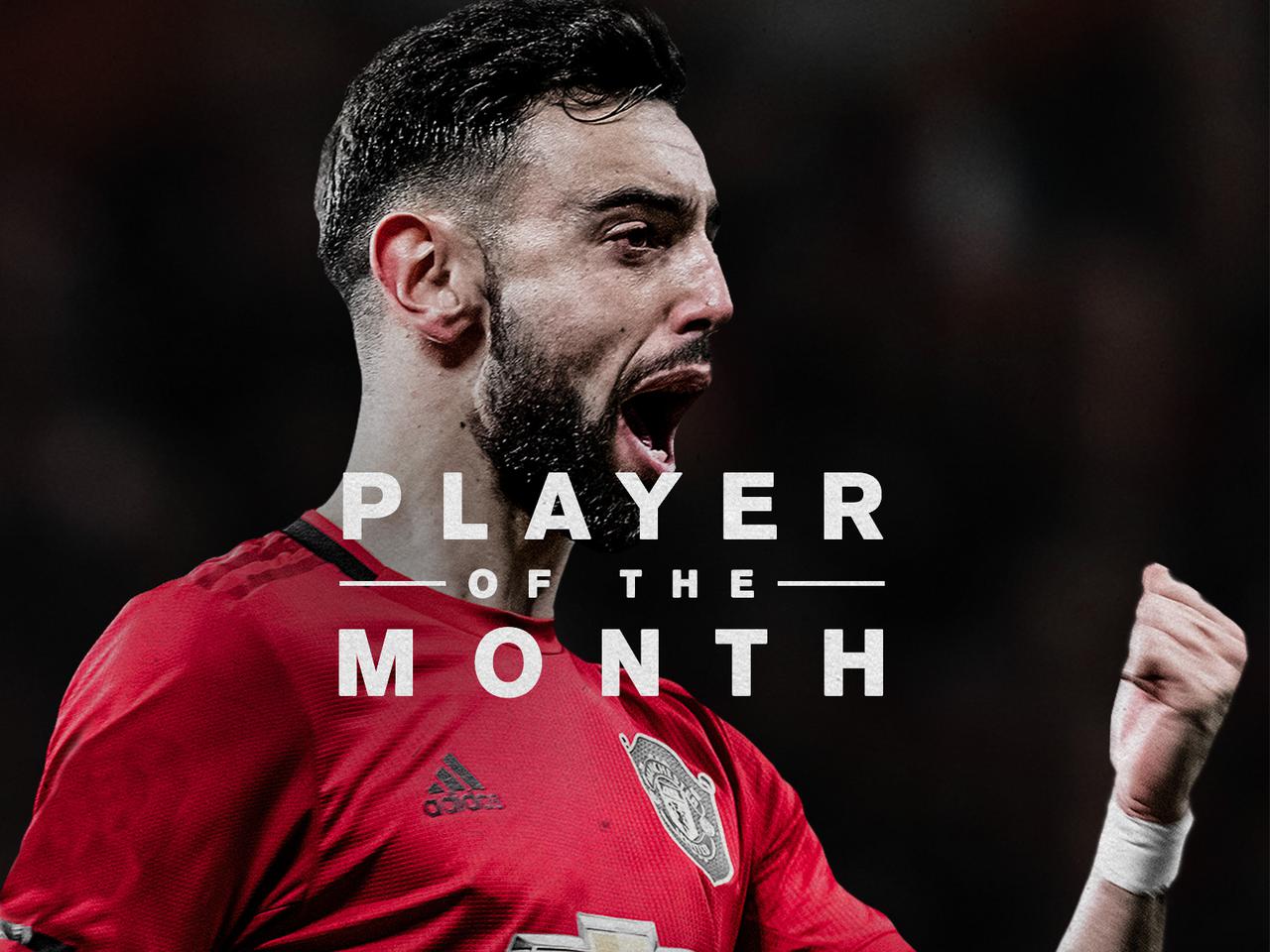 Bruno Fernandes Player-of-the-Month graphic.