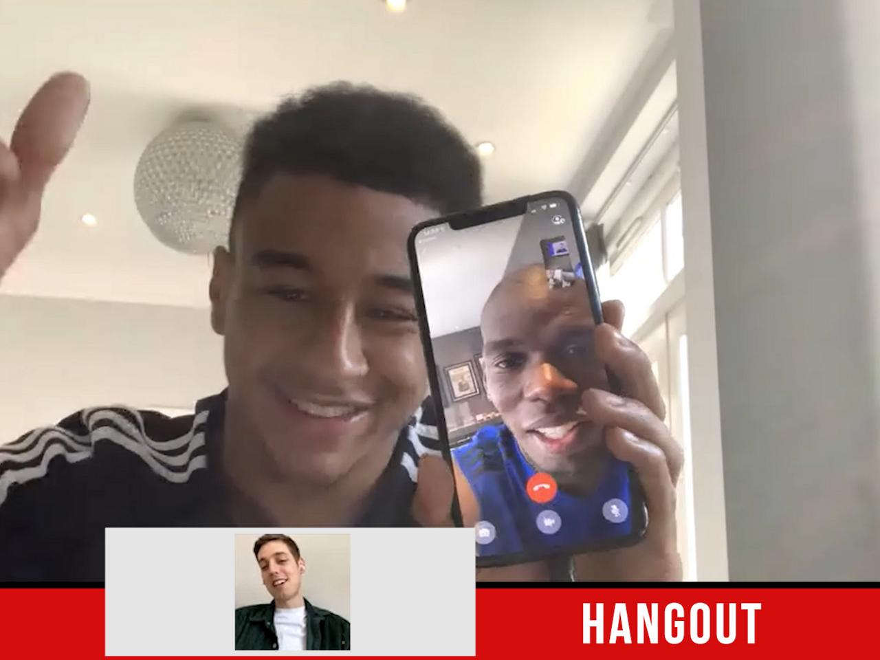 Jesse Lingard has a video hangout with Paul Pogba