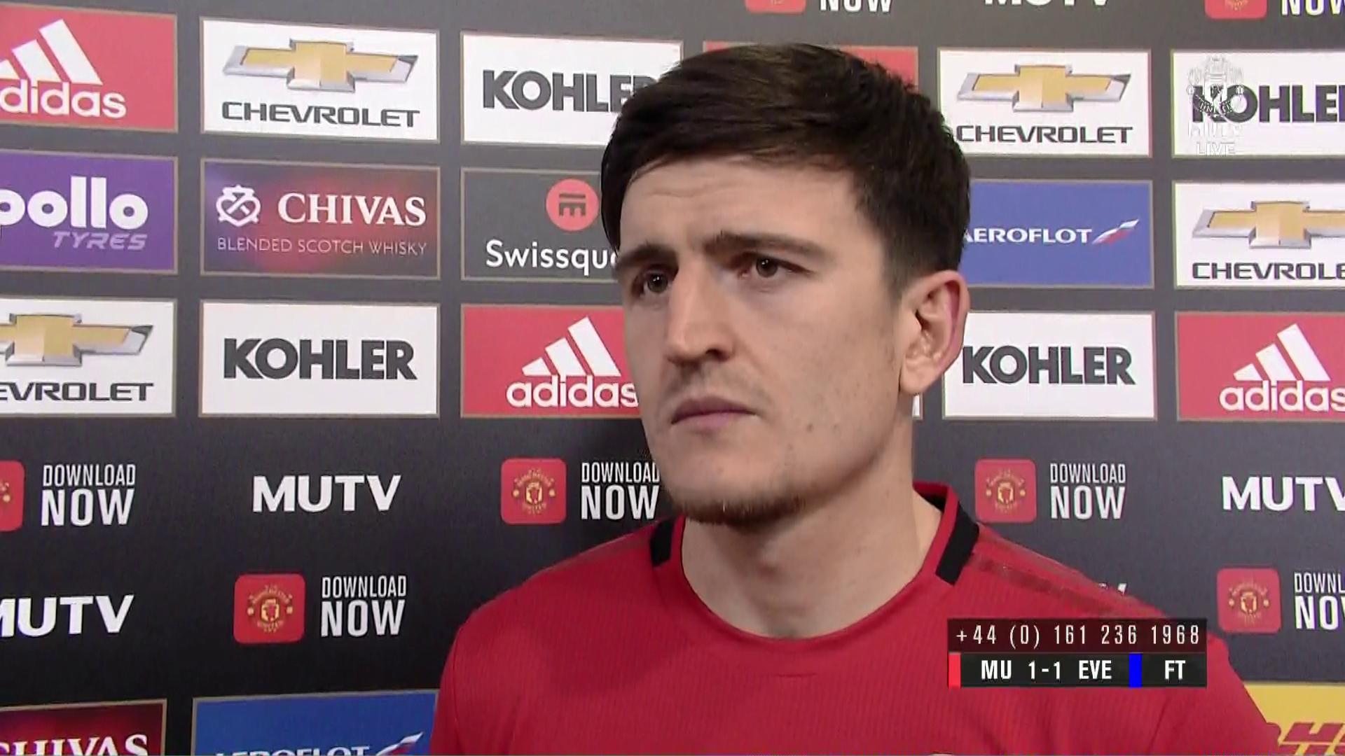 Harry Maguire interview after Man Utd 1 Everton 1 on 15 Dec 2019