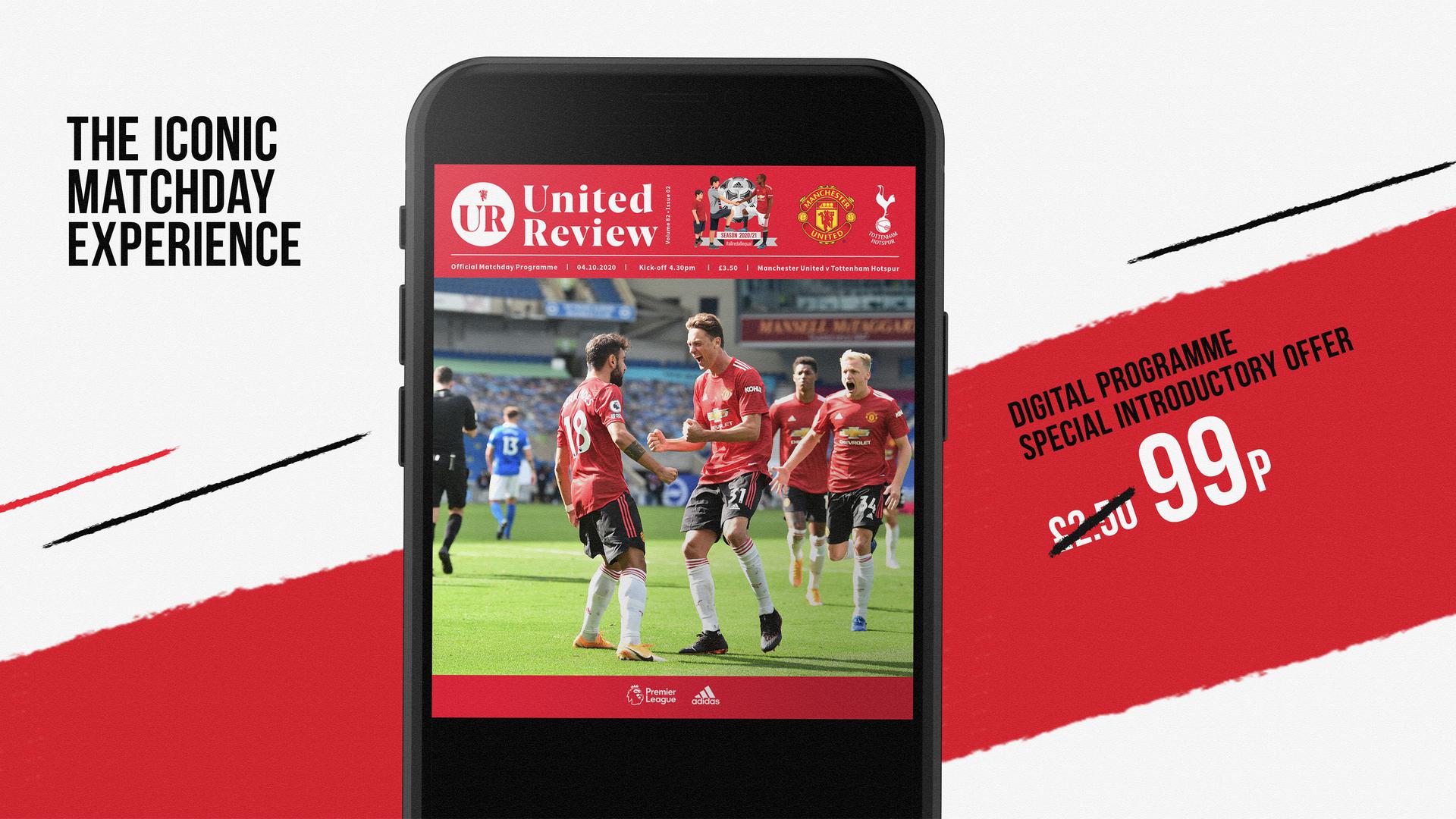 Order a digital United Review match programme for Man Utd v Spurs