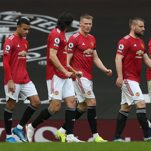 Mason Greenwood, Edinson Cavani, Scott McTominay, Luke Shaw and Aaron Wan-Bissaka