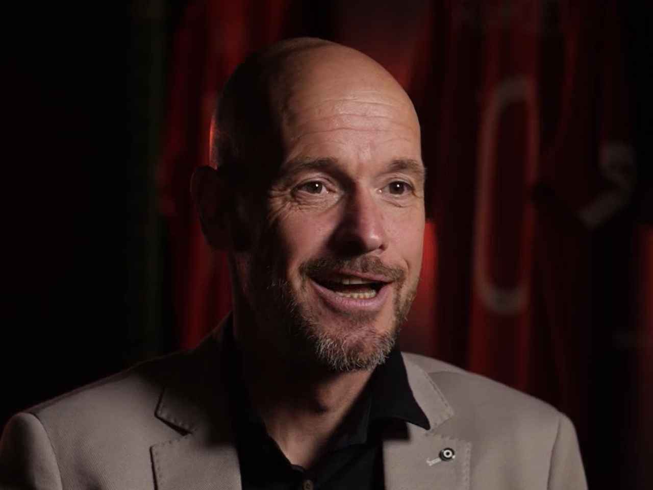 Erik ten Hag being interviewed.