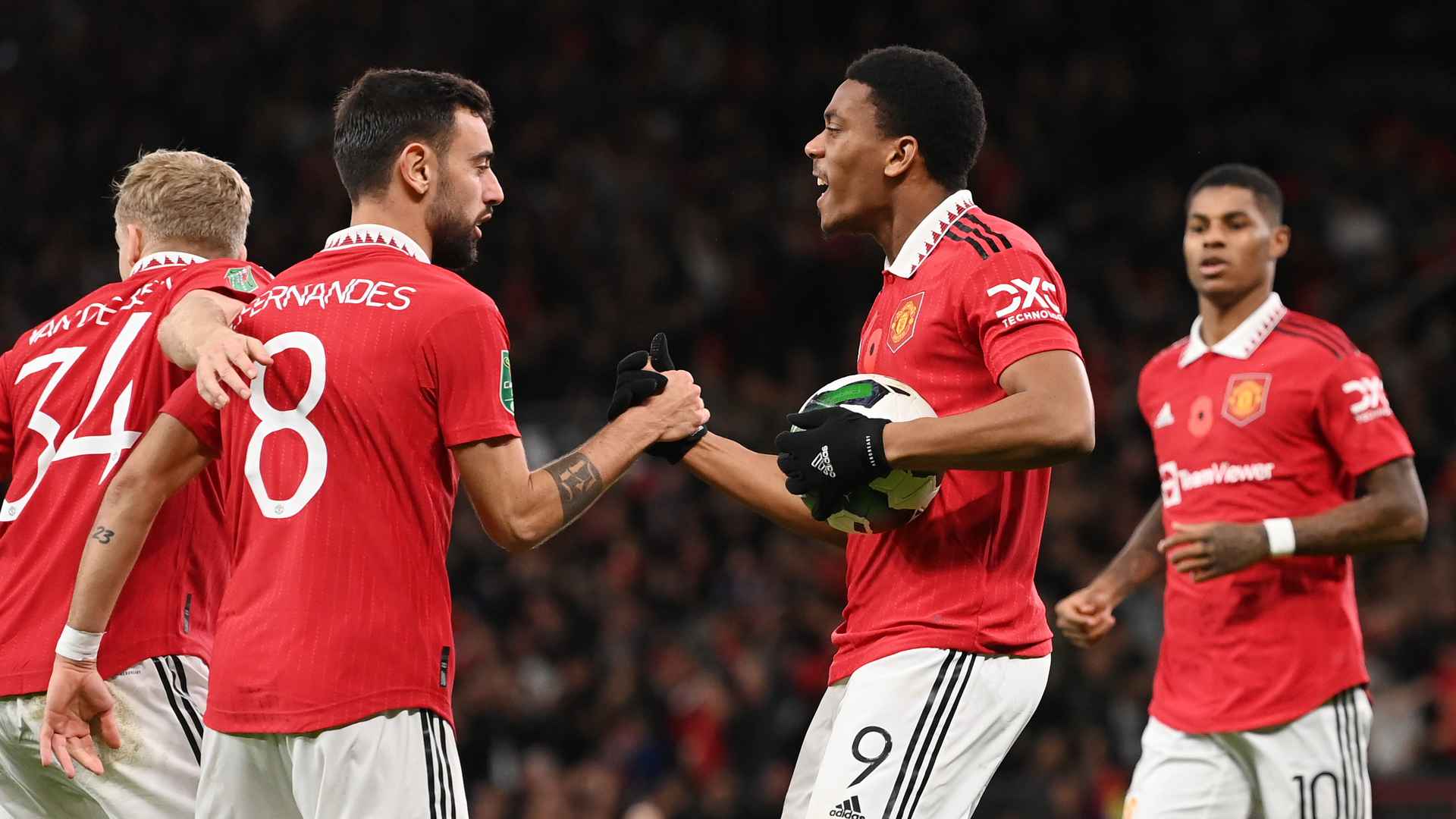 What has Bruno Fernandes been promising Anthony Martial in 2023