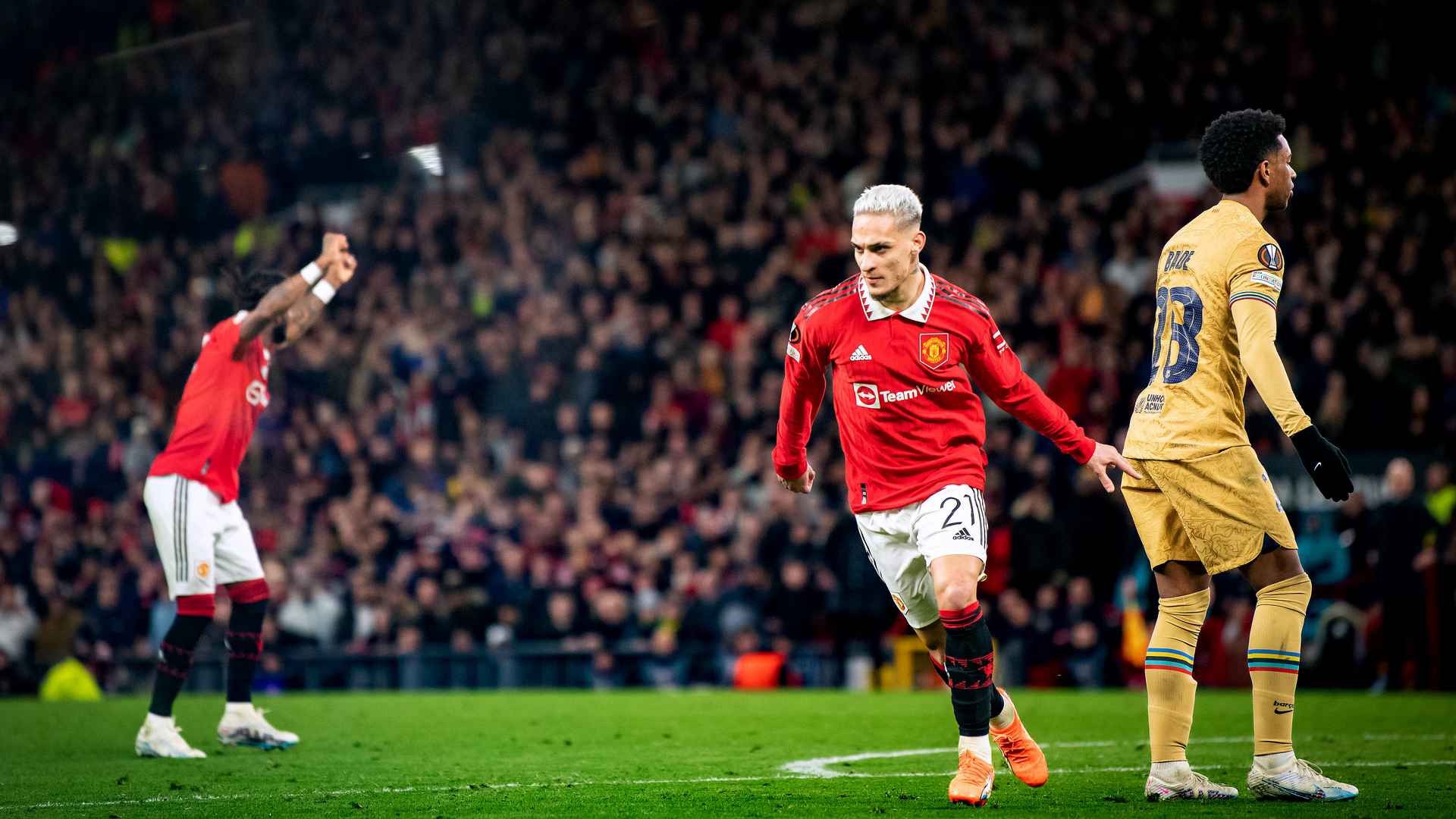 Antony scores winning goal for Man Utd v Barcelona 23 February 2023