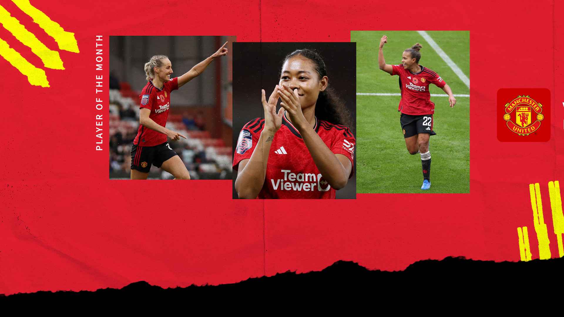 Jayde Rivere Nikita Parris and Millie Turner nominated for Man Utd Women Player of the Month