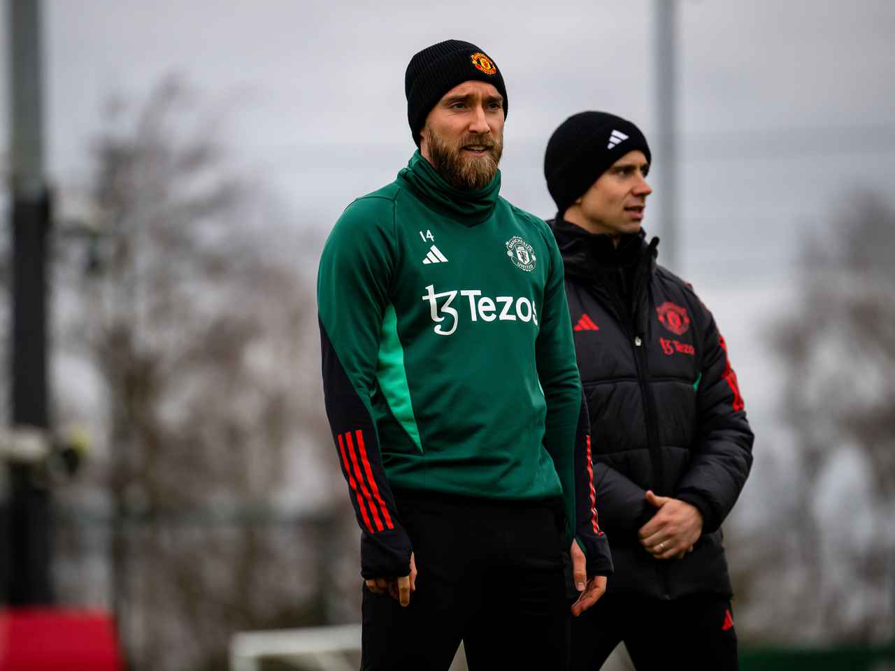 Christian Eriksen with coach Eric Ramsay
