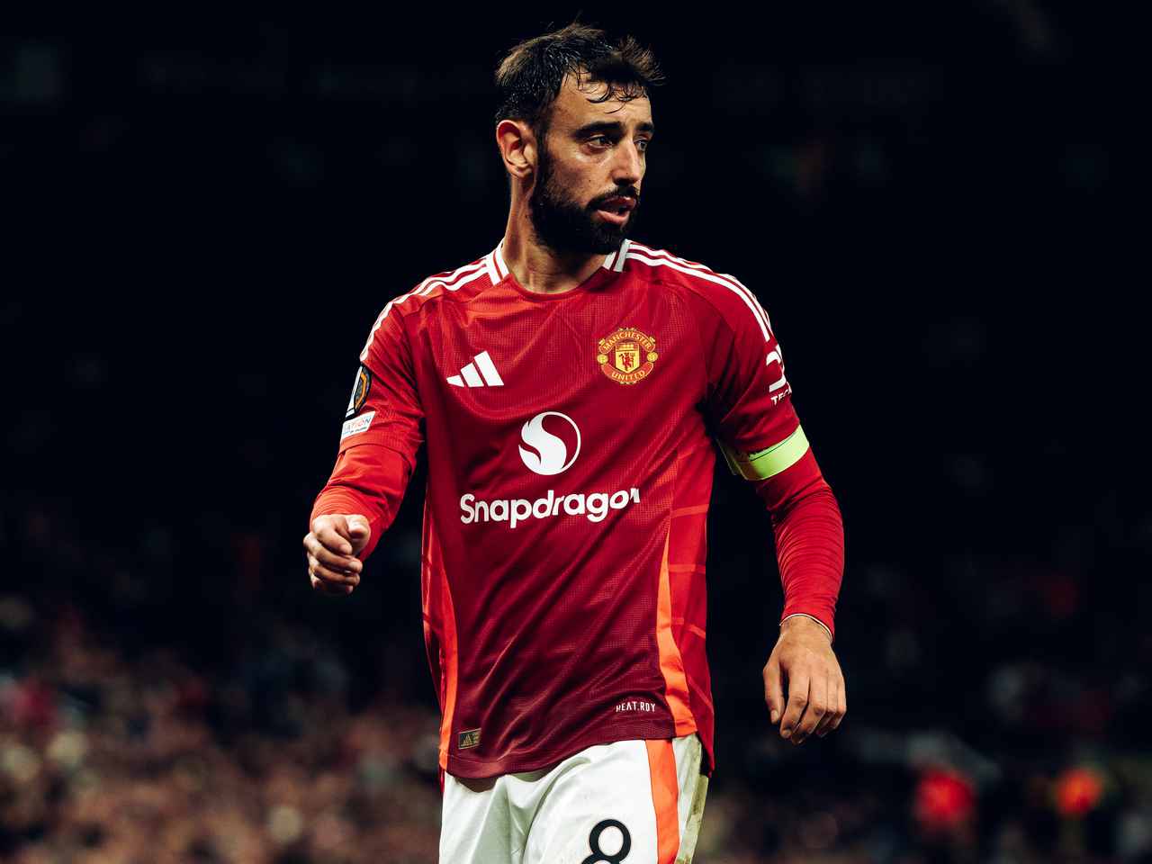 Bruno Fernandes in action in the Europa League.