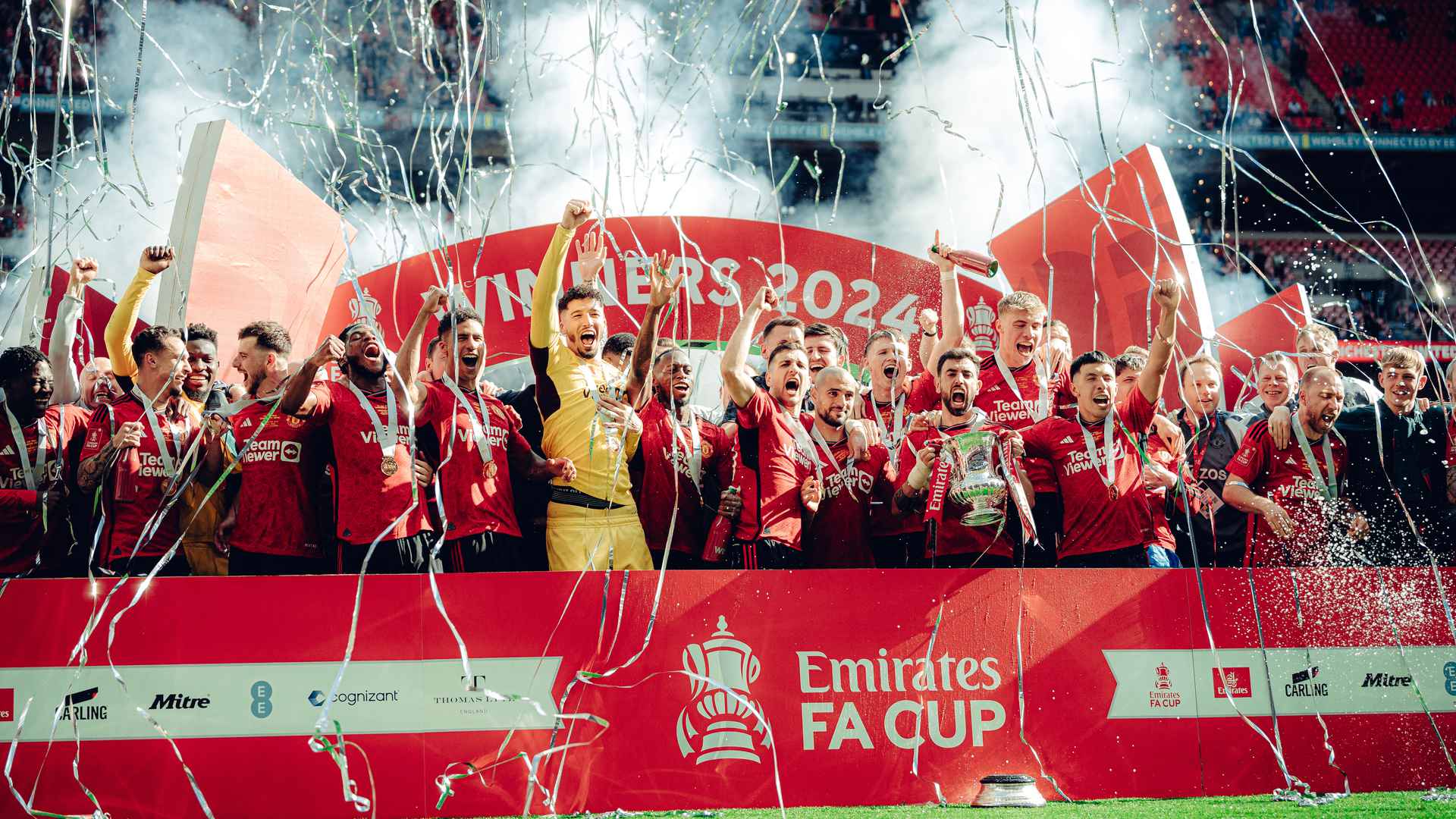Mobile footage of pitch trophy lift FA Cup final 26 May 2024 ...