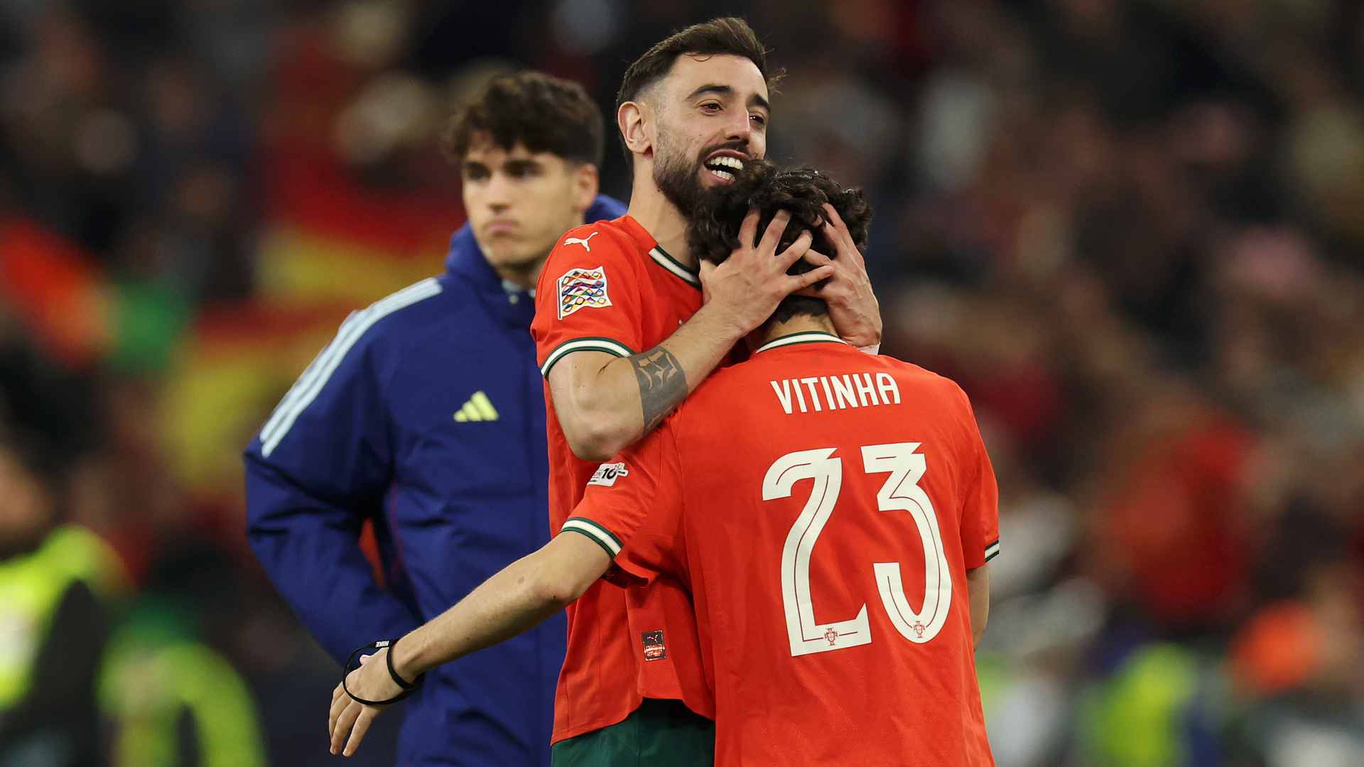 Fernandes and Dalot celebrate as Portugal win UEFA Nations League