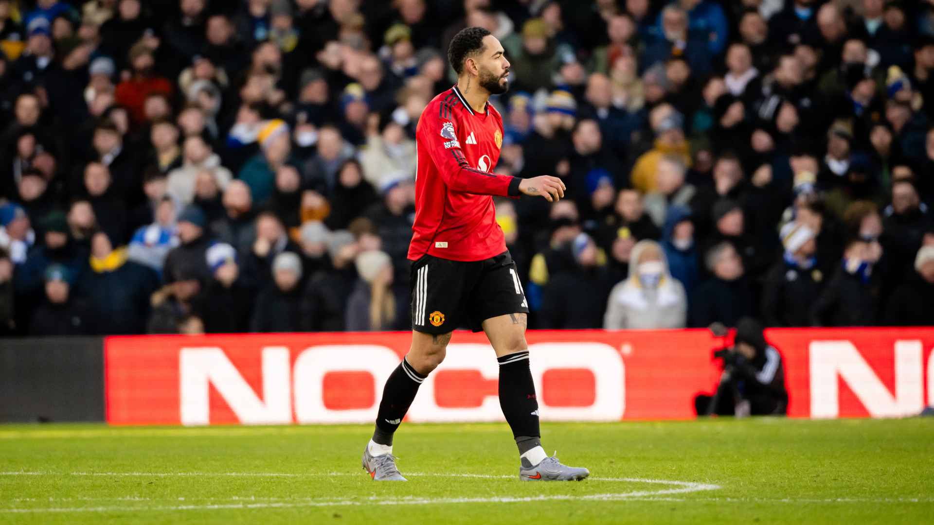 Matheus Cunha reacts to Leeds 1 Man Utd 1 on 4 January 2026