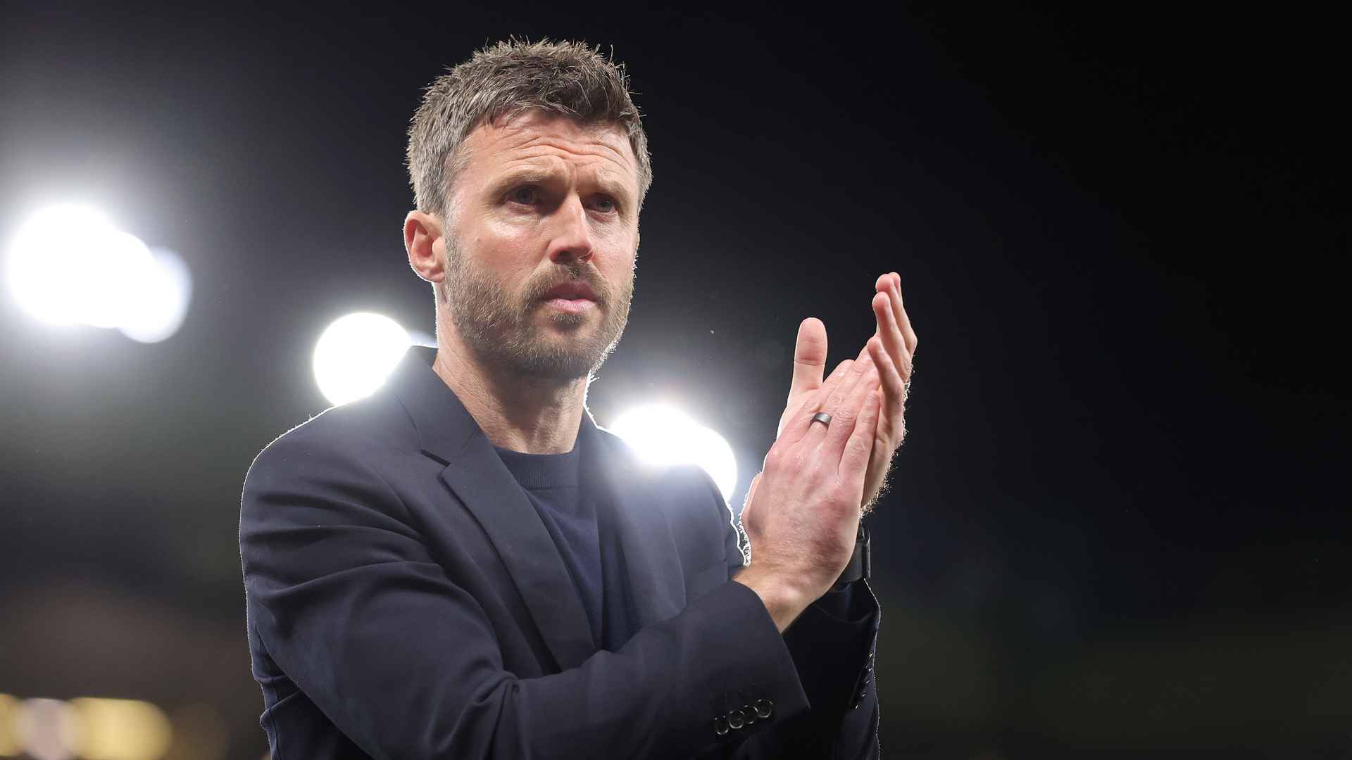 Michael Carrick reacts to Man Utd 2 Brentford 1 in Premier League