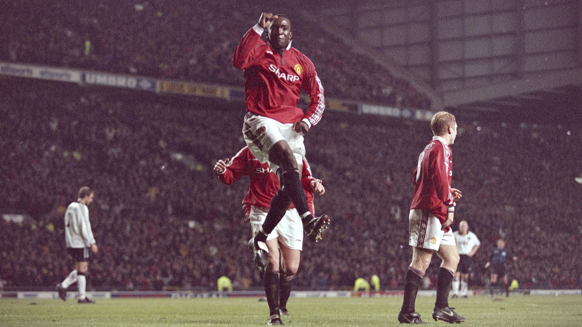 Dwight Yorke Scores Winners For Man United In 1999 Treble Games Against Charlton Athletic And Derby Manchester United