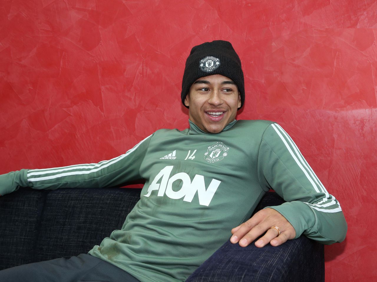 Jesse Lingard at the Aon Training Complex.
